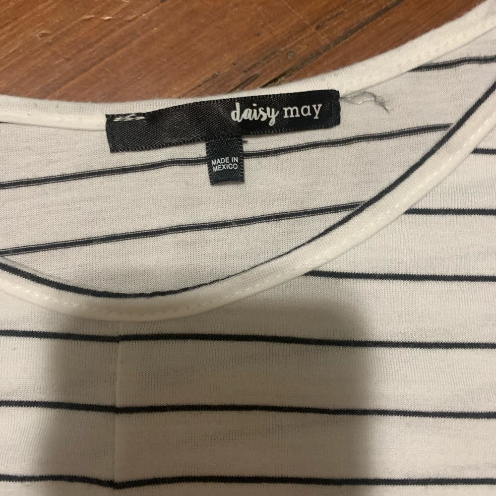 Black and white striped crop top